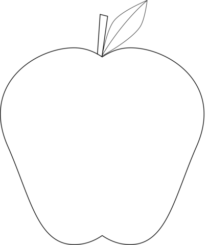 Apple Outline Coloring Page